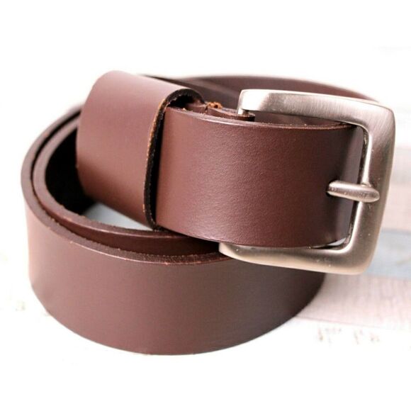 INDIA SADDLE BROWN GENUINE LEATHER 1.5"Wd CASUAL WOMEN'S BELT Sz L (B84 - Picture 2 of 9